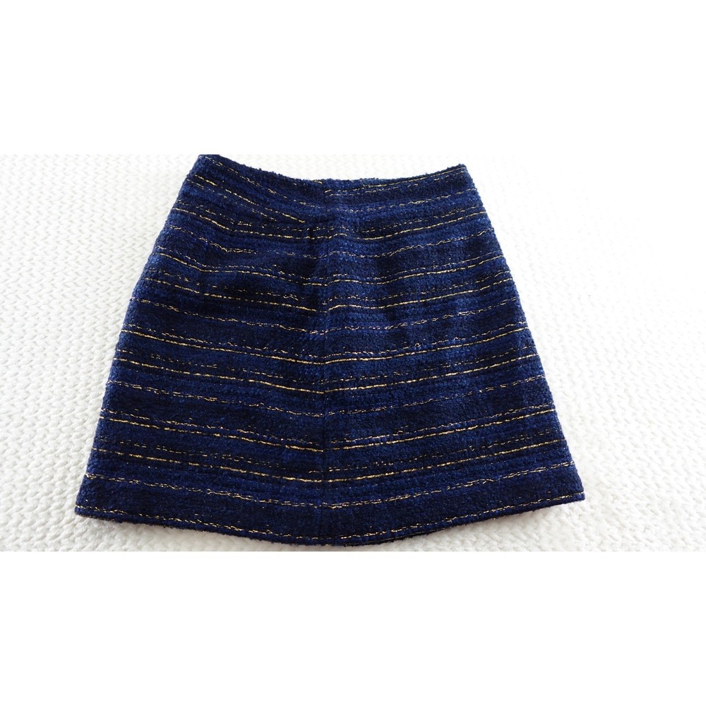 Ann Taylor LOFT Womens Beautiful Blue And Gold Side Zipper Skirt, Size 2